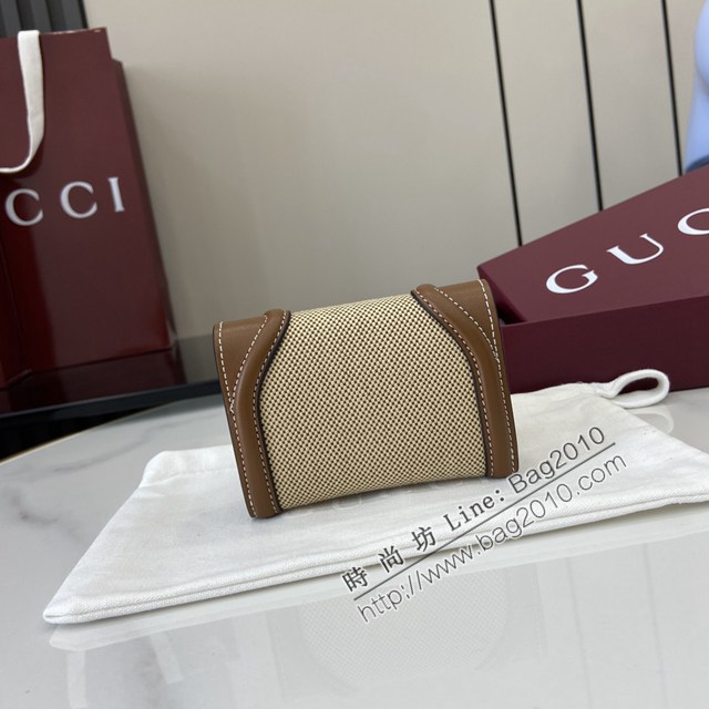 Gucci專櫃古馳最新款圓形互扣式雙G標識卡片夾卡包零錢包 jh2682型號：818811